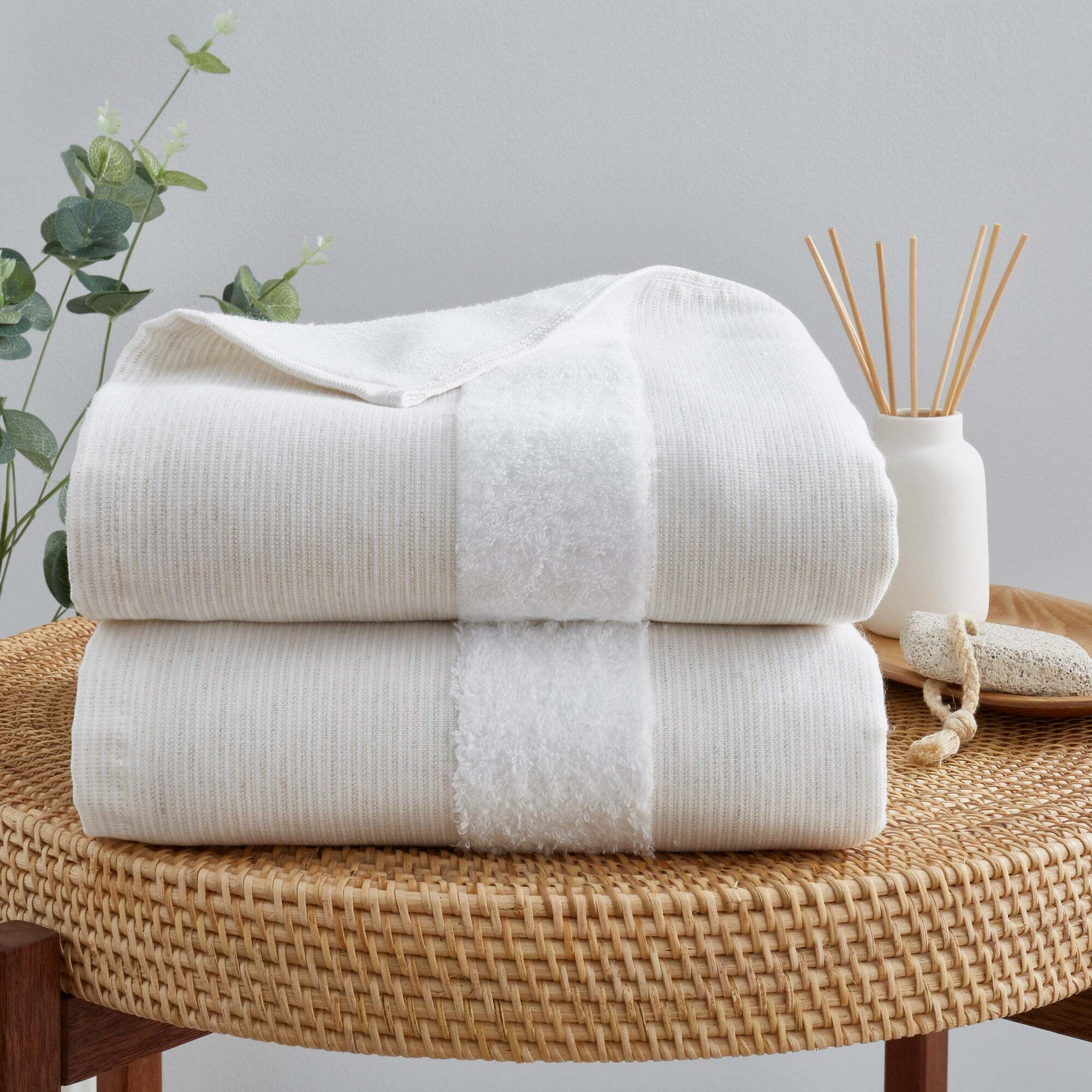Hamam Linen Blend Bath Towel Brown by Dunelm