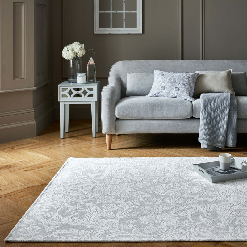 Dorma Winchester Chenille Rug Grey by Dunelm