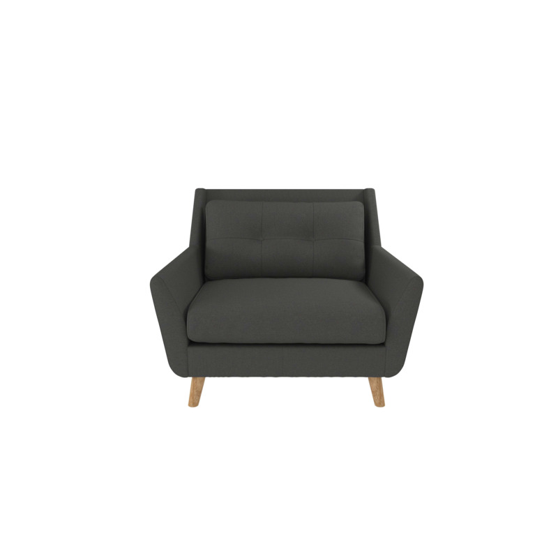 Halston Soft Marl Snuggle Chair Black by Dunelm