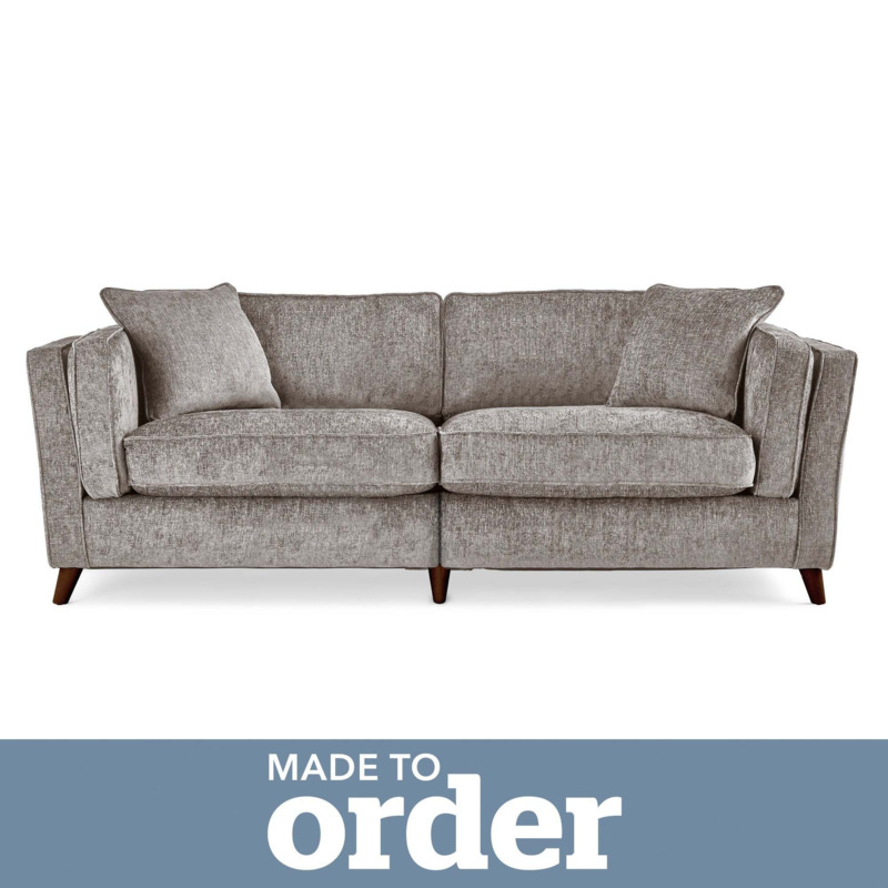 Arabella 4 Seater Sofa Grey by Dunelm