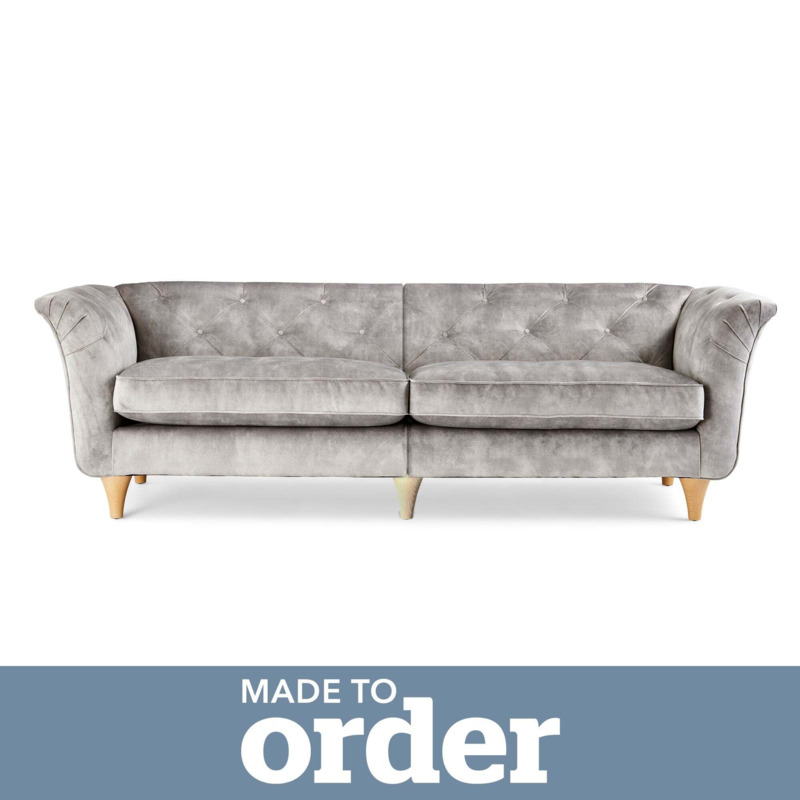 Jaipur 4 Seater Sofa Grey by Dunelm