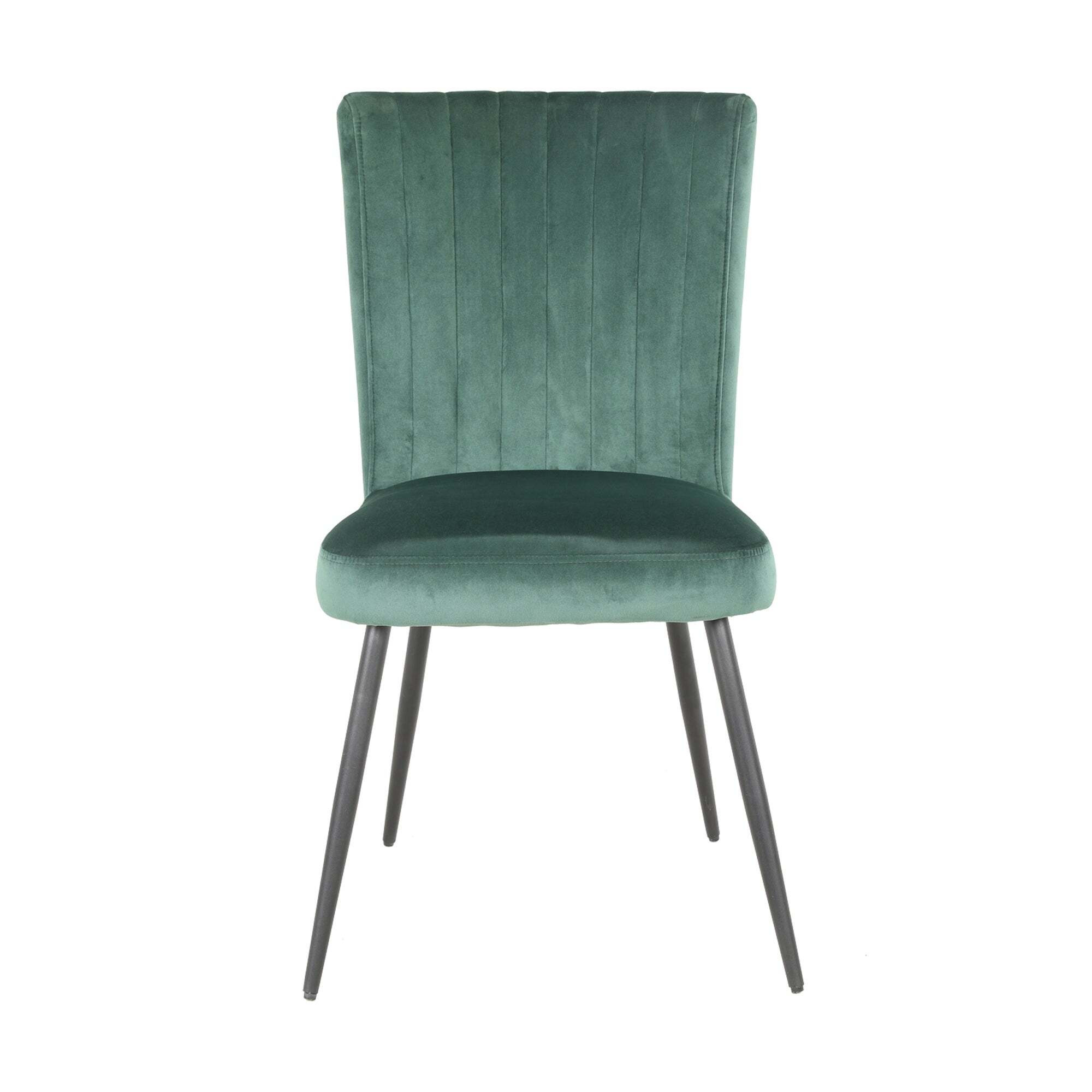 Taylor Dining Chair, Velvet Green by Dunelm