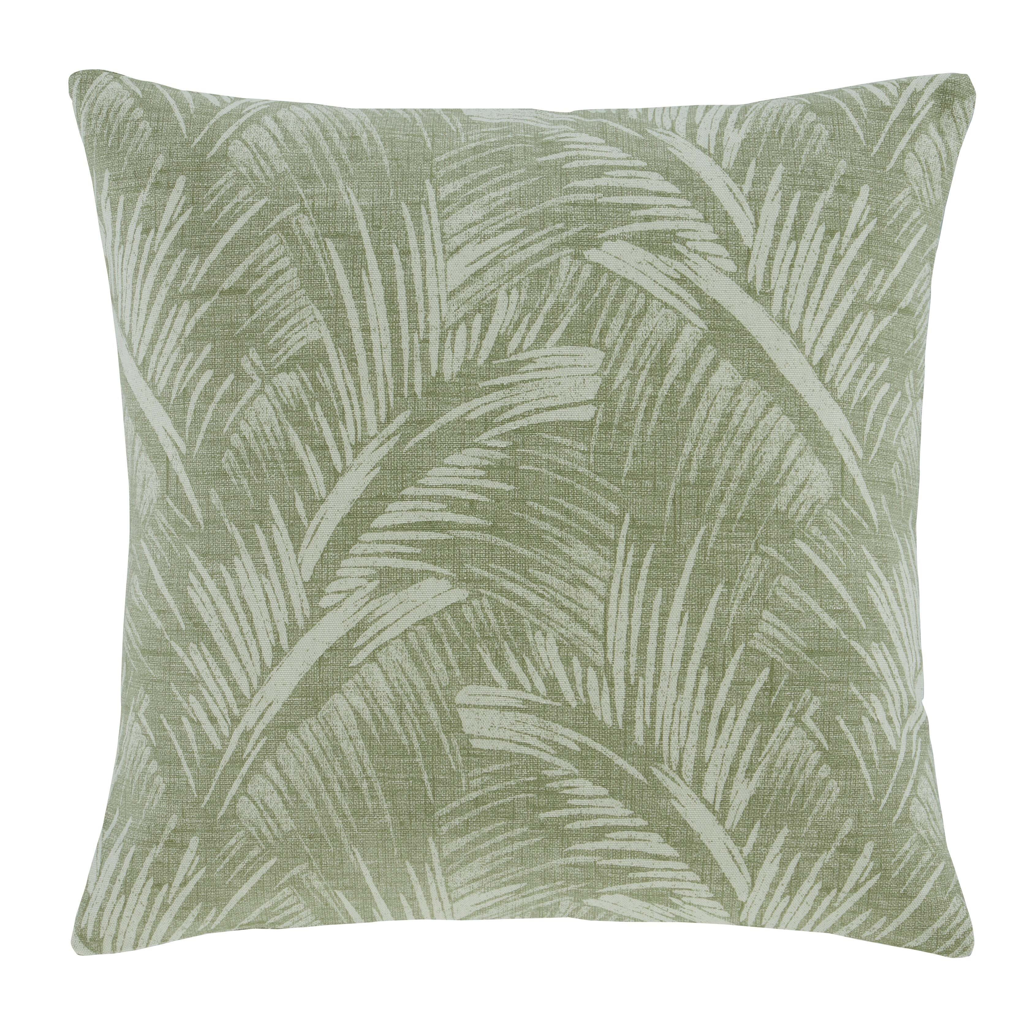 Palm Print Cushion Cover Sage by Dunelm