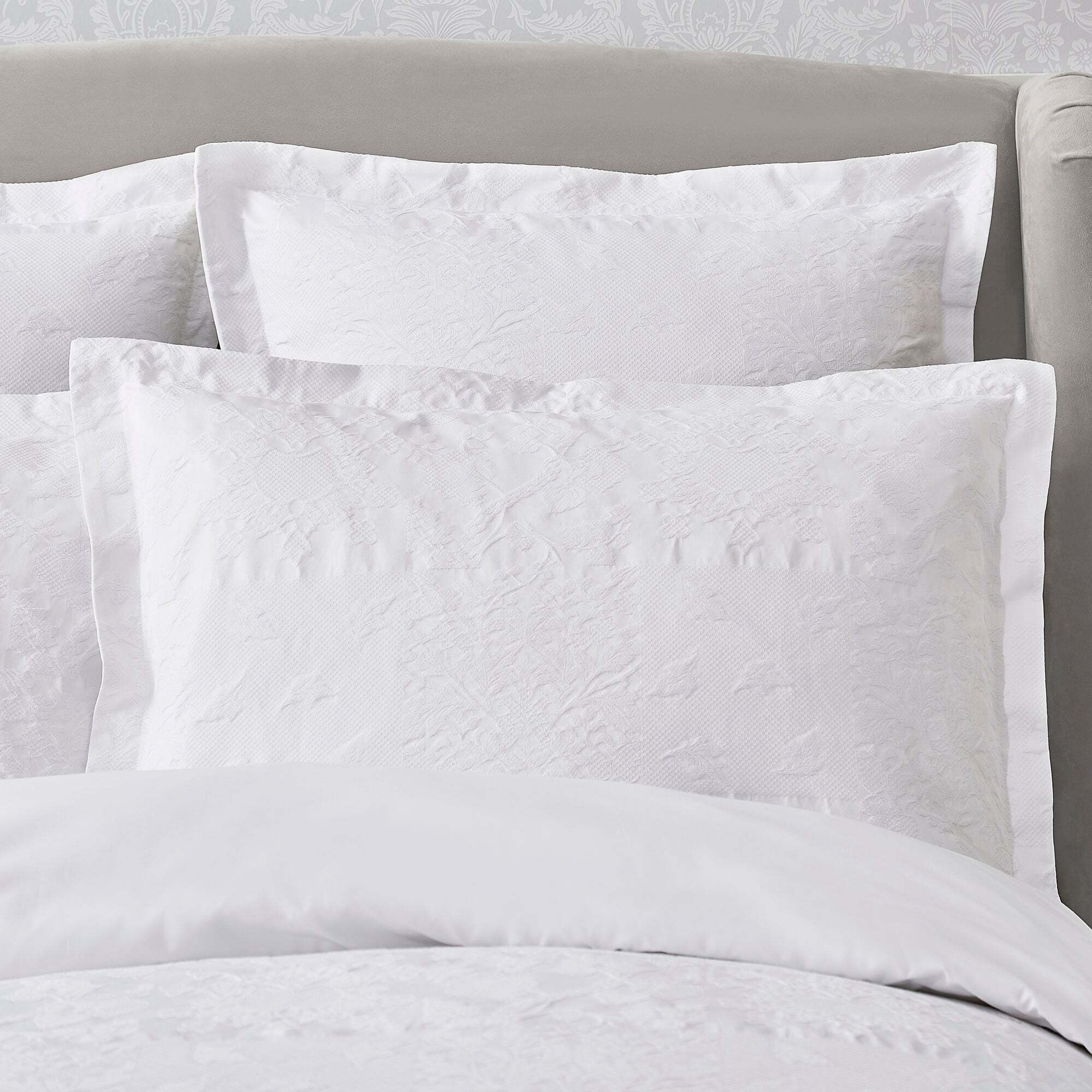 Dorma Purity Kempley White Continental Pillowcase White by Dunelm ...
