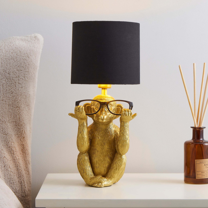 Mowgli Glasses Holder Table Lamp Gold by Dunelm