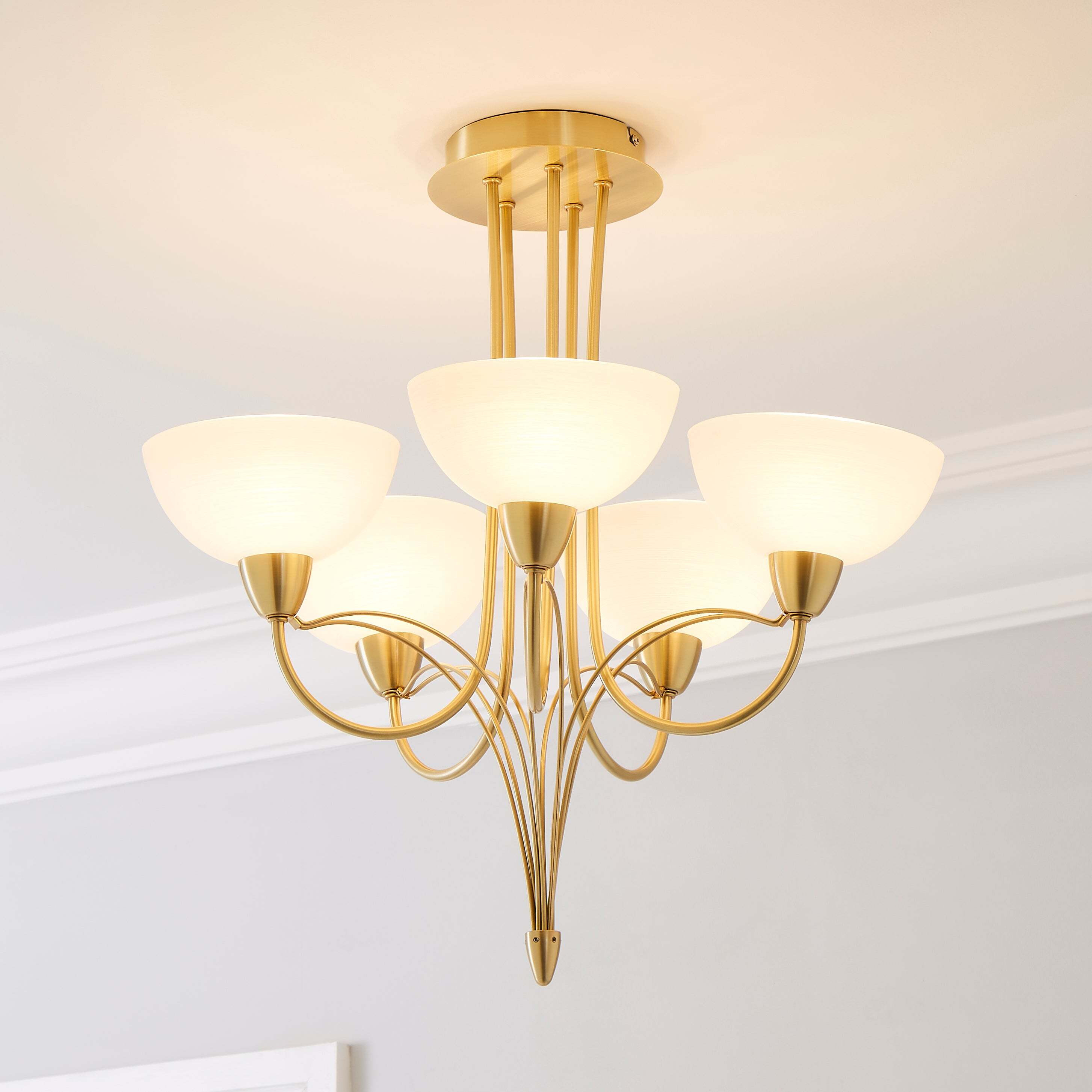 Buville 5 Light Ceiling Fitting Gold by Dunelm