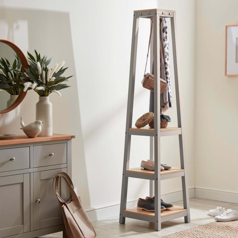 Bromley Corner Coat Stand Grey Grey by Dunelm