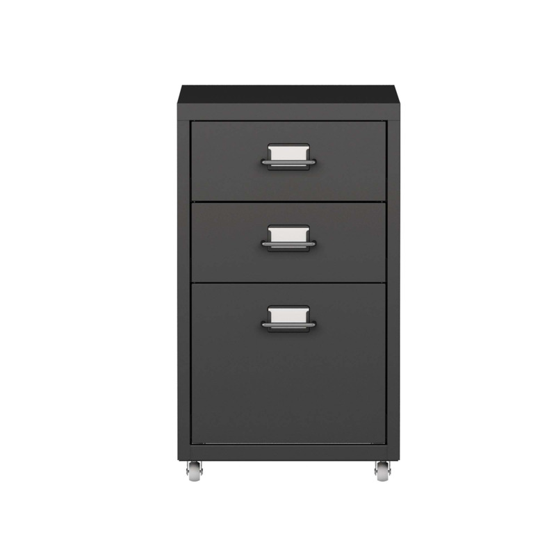 3 Drawer Filing Black by Dunelm