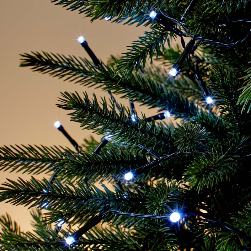 100 LED Battery Operated Lights White by Dunelm