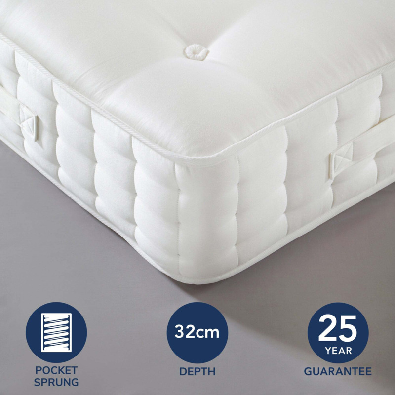 Dorma Centenary 5000 Pocket Sprung Mattress White by Dunelm