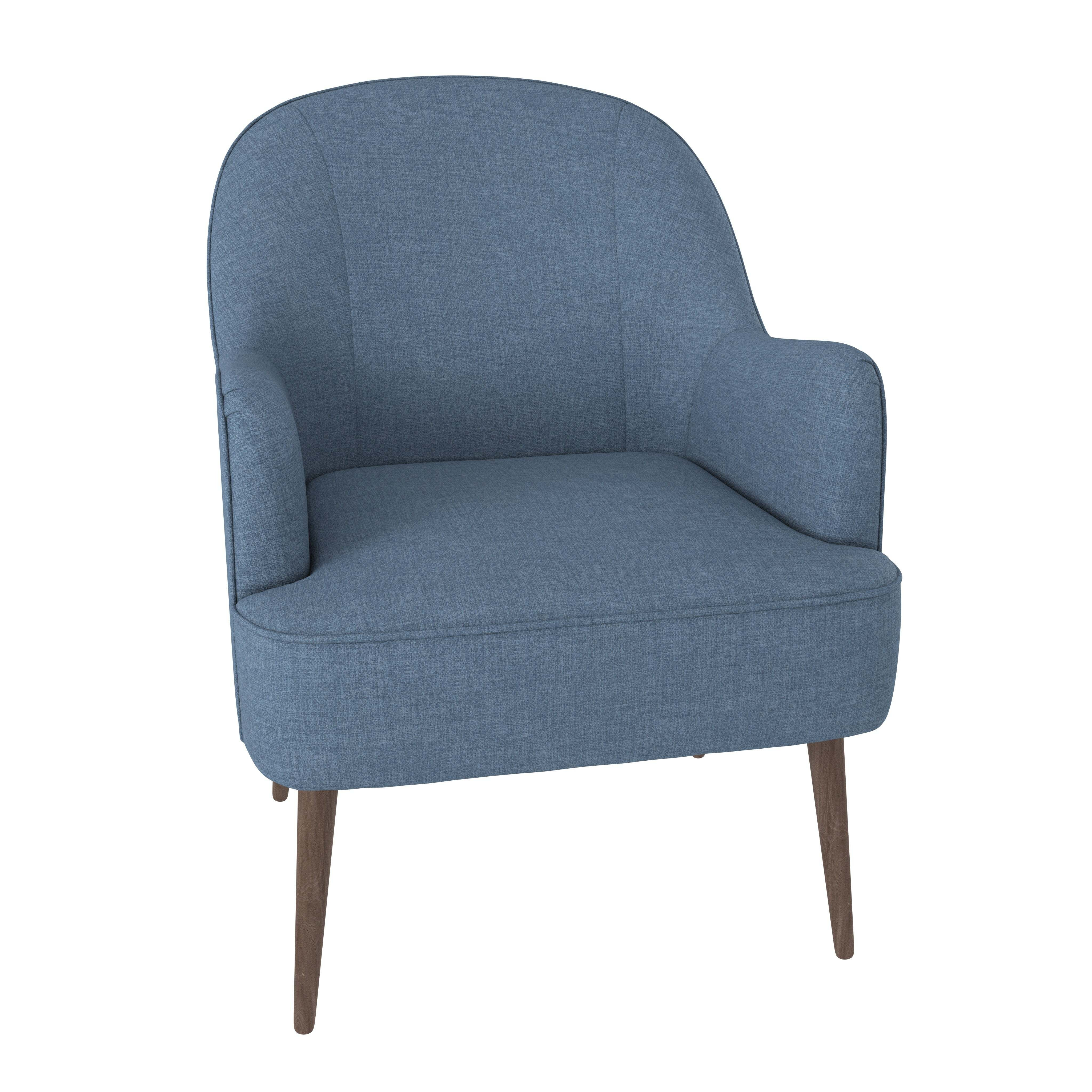 Bailey Brushed Plain Fabric Occasional Chair Blue by Dunelm | ufurnish.com