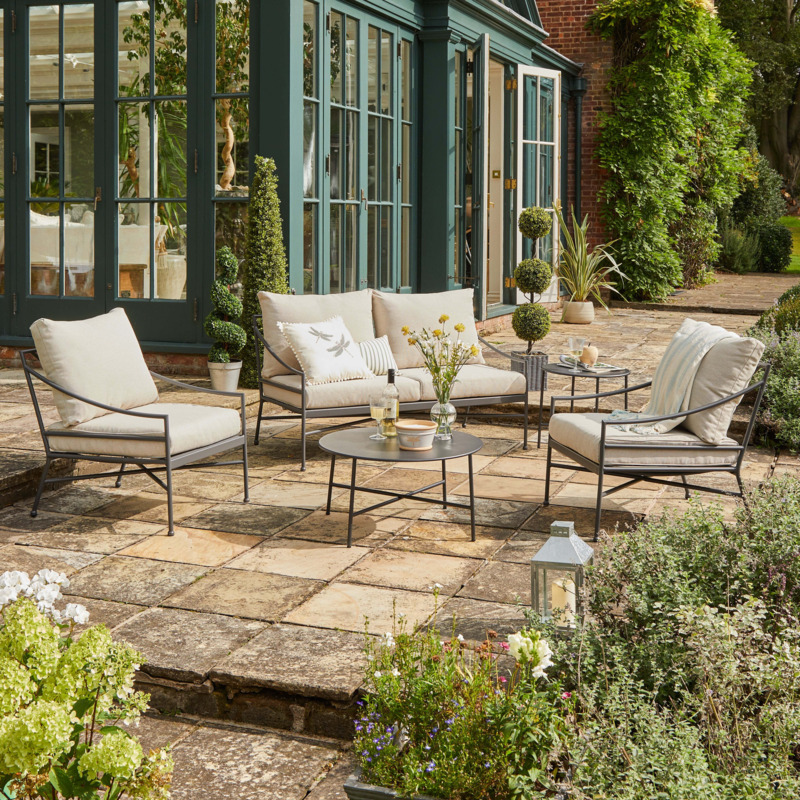 Churchgate 4 Seater Metal Conversation Set Brown by Dunelm