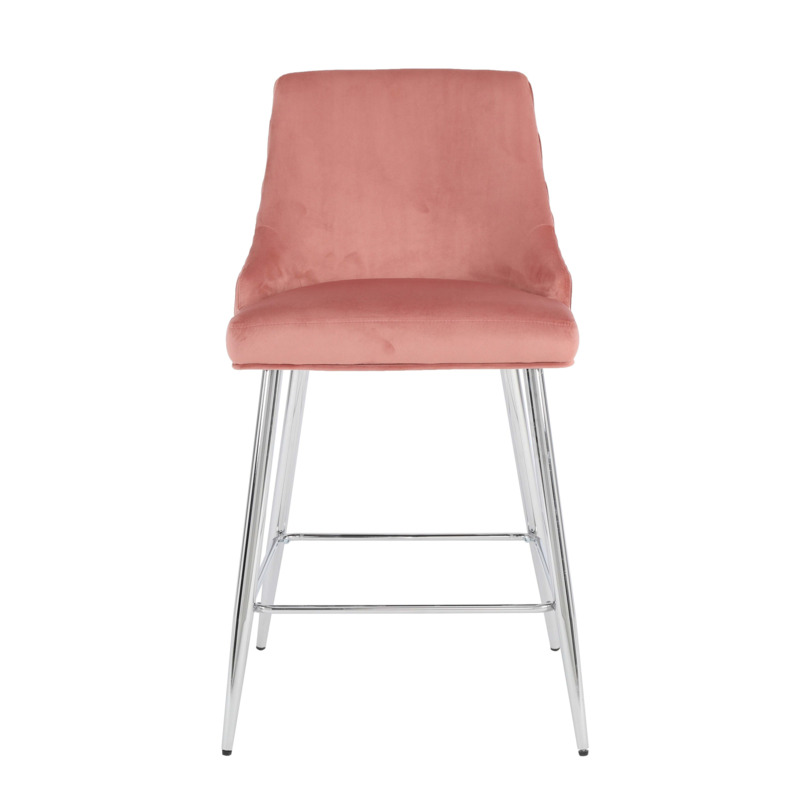 Peyton Bar Height Stool, Velvet Rose (Pink) by Dunelm
