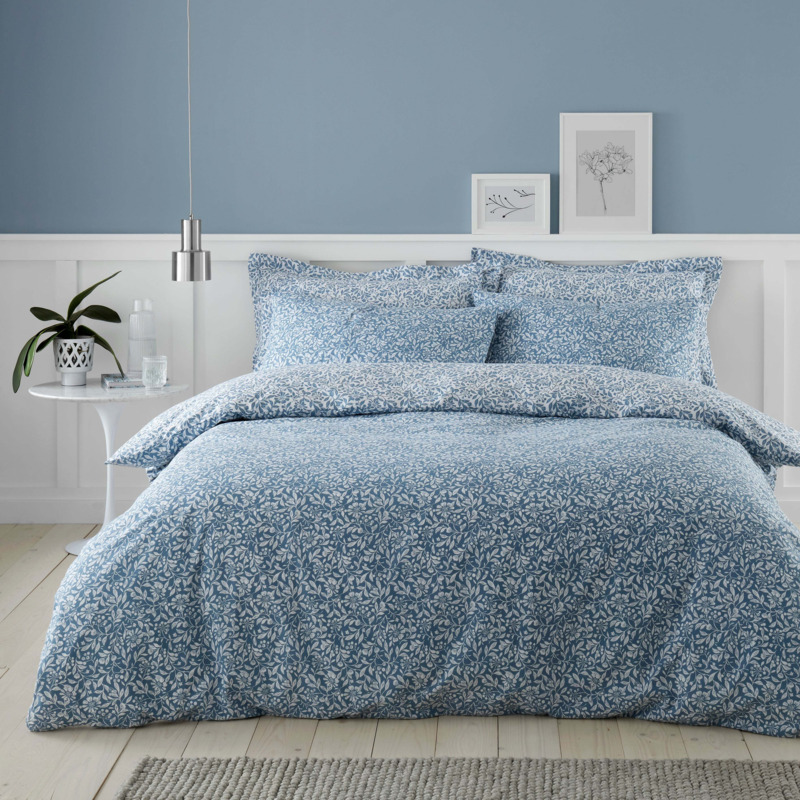 Chartwell Denim Duvet Cover and Pillowcase Set Denim by Dunelm