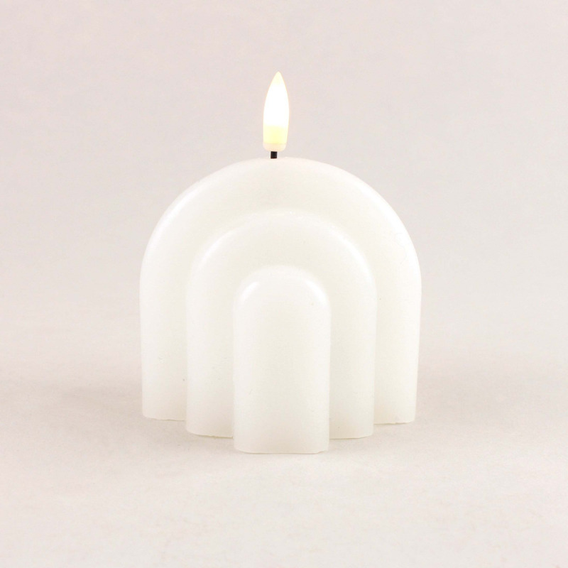 Rainbow Curve LED Candle White by Dunelm