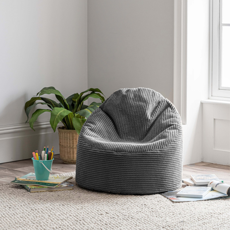 Kid's Charcoal Jenson Beanbag Charcoal by Dunelm