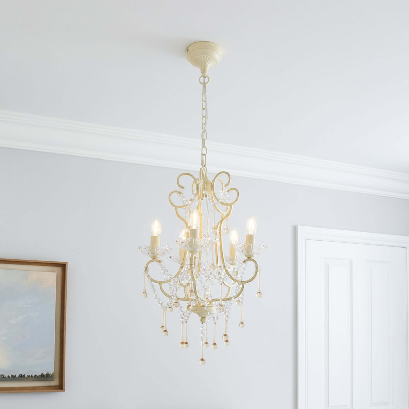Adalet 5 Light Chandelier Cream by Dunelm