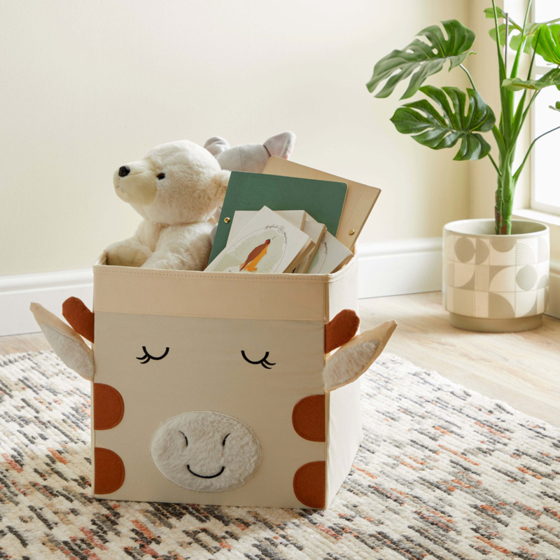 Giraffe Felt Foldable Box Cream by Dunelm