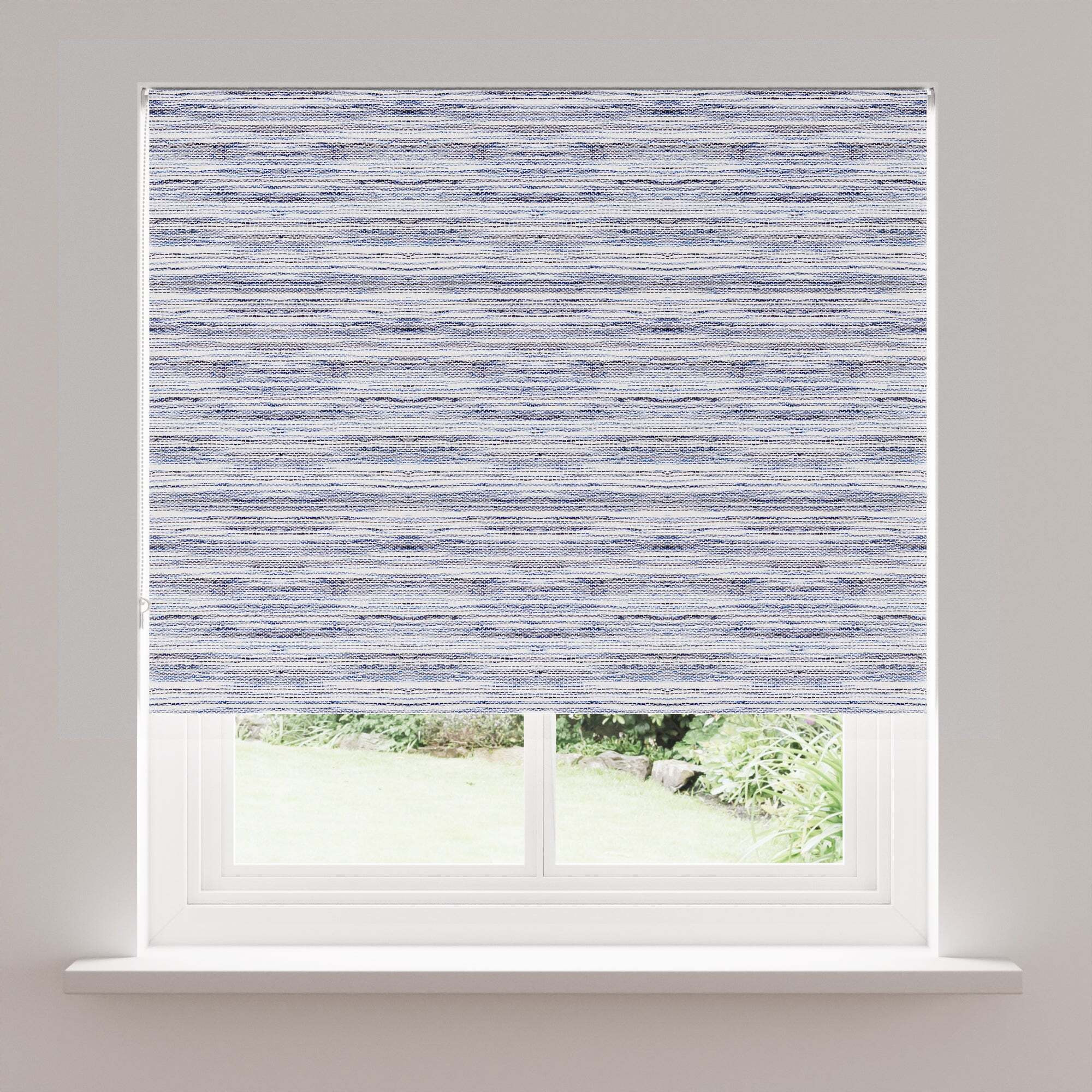 Whitmore Blue Stripe Blackout Roller Blind Blue by Dunelm