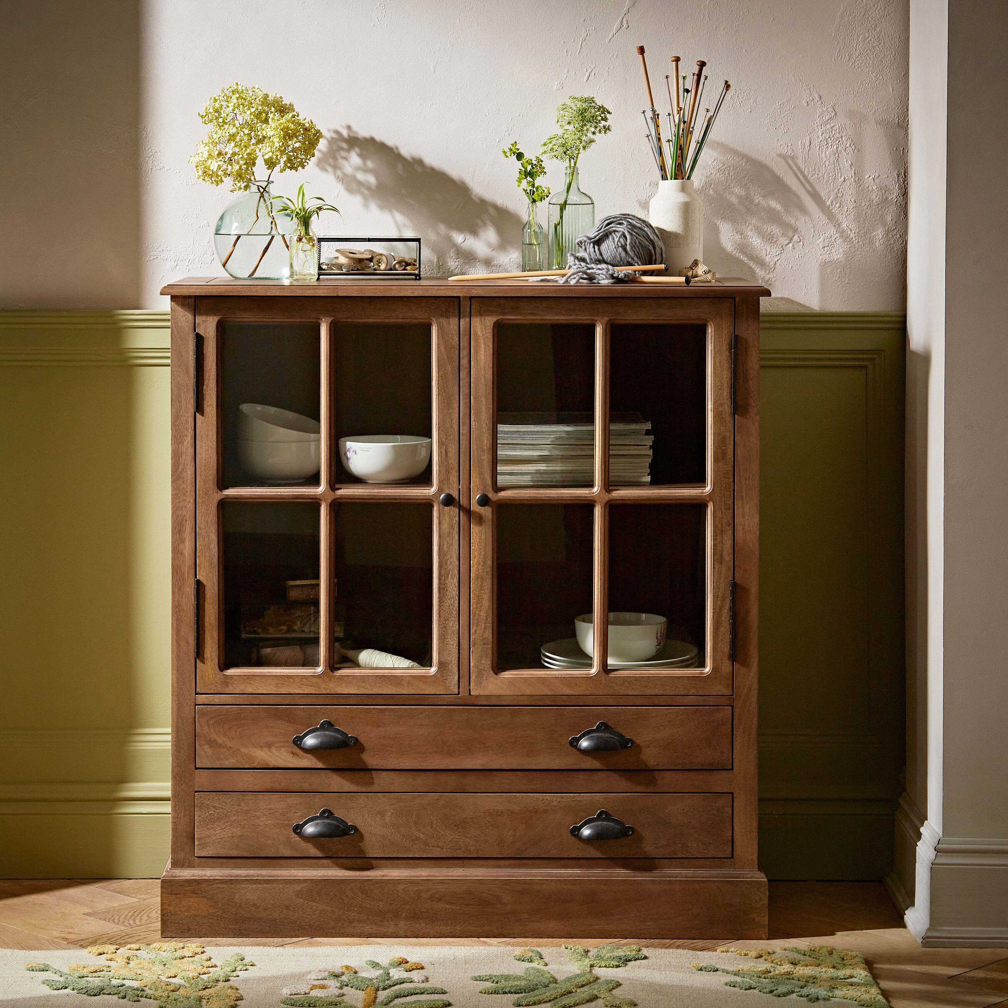 Tall Glazed Display Brown by Dunelm