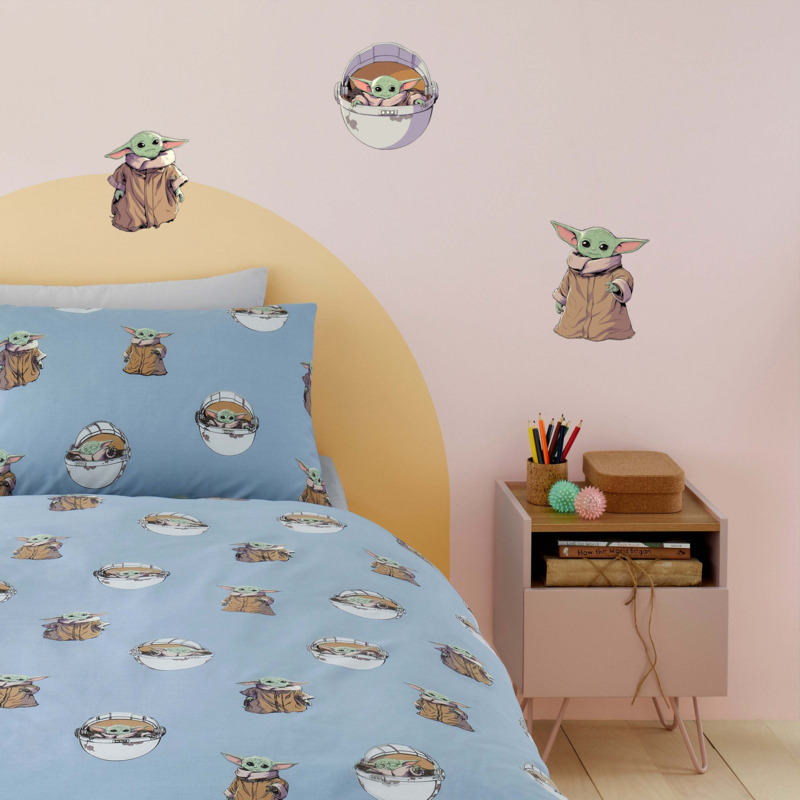 Star Wars Grogu Wall Stickers Green by Dunelm