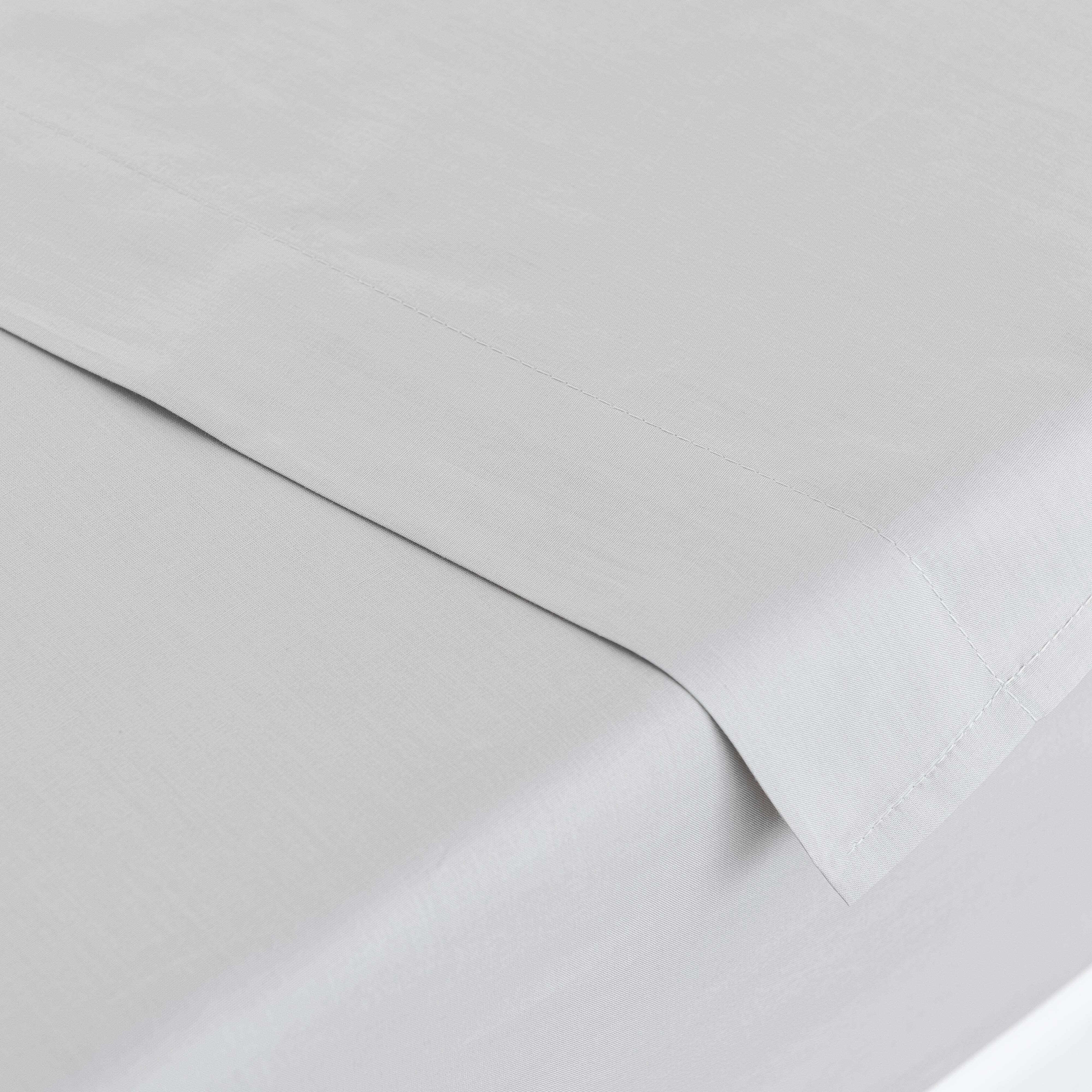 Holly Willoughby Plain 100 Cotton Flat Sheet Grey by Dunelm