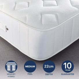 Fogarty Dreamy Comfort Memory Foam Top 1000 Pocket Sprung Mattress White