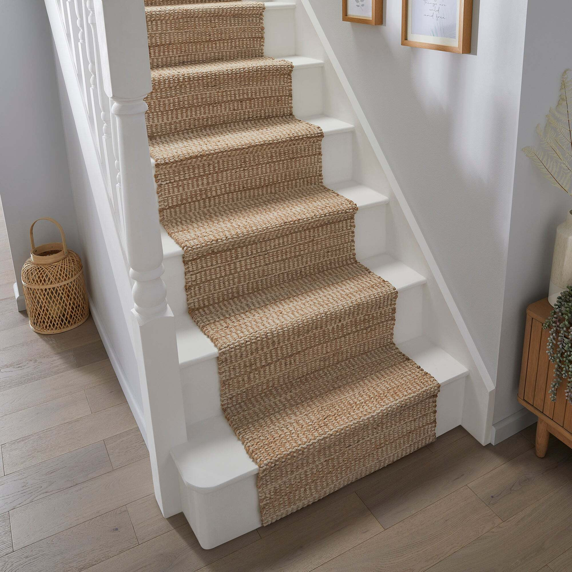 Clio Jute Cotton Stair Runner Natural by Dunelm
