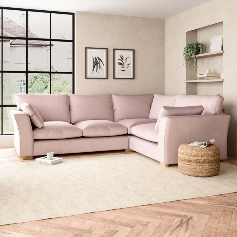 Blakeney Corner Sofa Pink by Dunelm