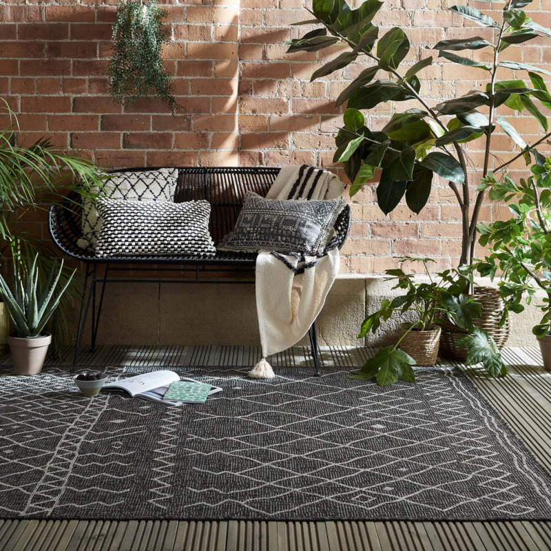 Ziri Berber Indoor Outdoor Rug Ziri Berber Black and Grey by Dunelm ...