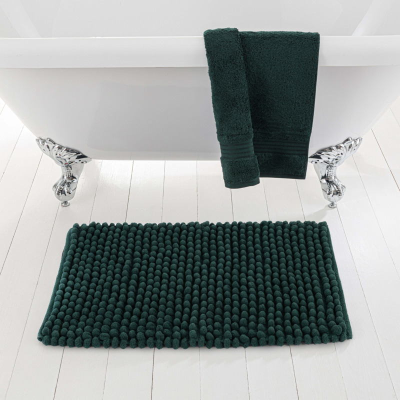 Pebble Bottle Green Bath Mat Green by Dunelm | ufurnish.com