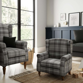 Oswald Check Kid's Chair Grey