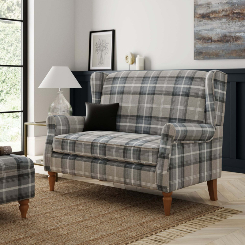 Oswald Small 2 Seater Sofa Grey by Dunelm