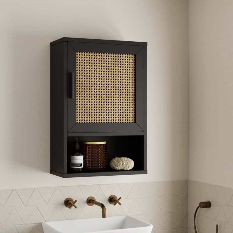 Winslow Wall Black Rattan Black by Dunelm