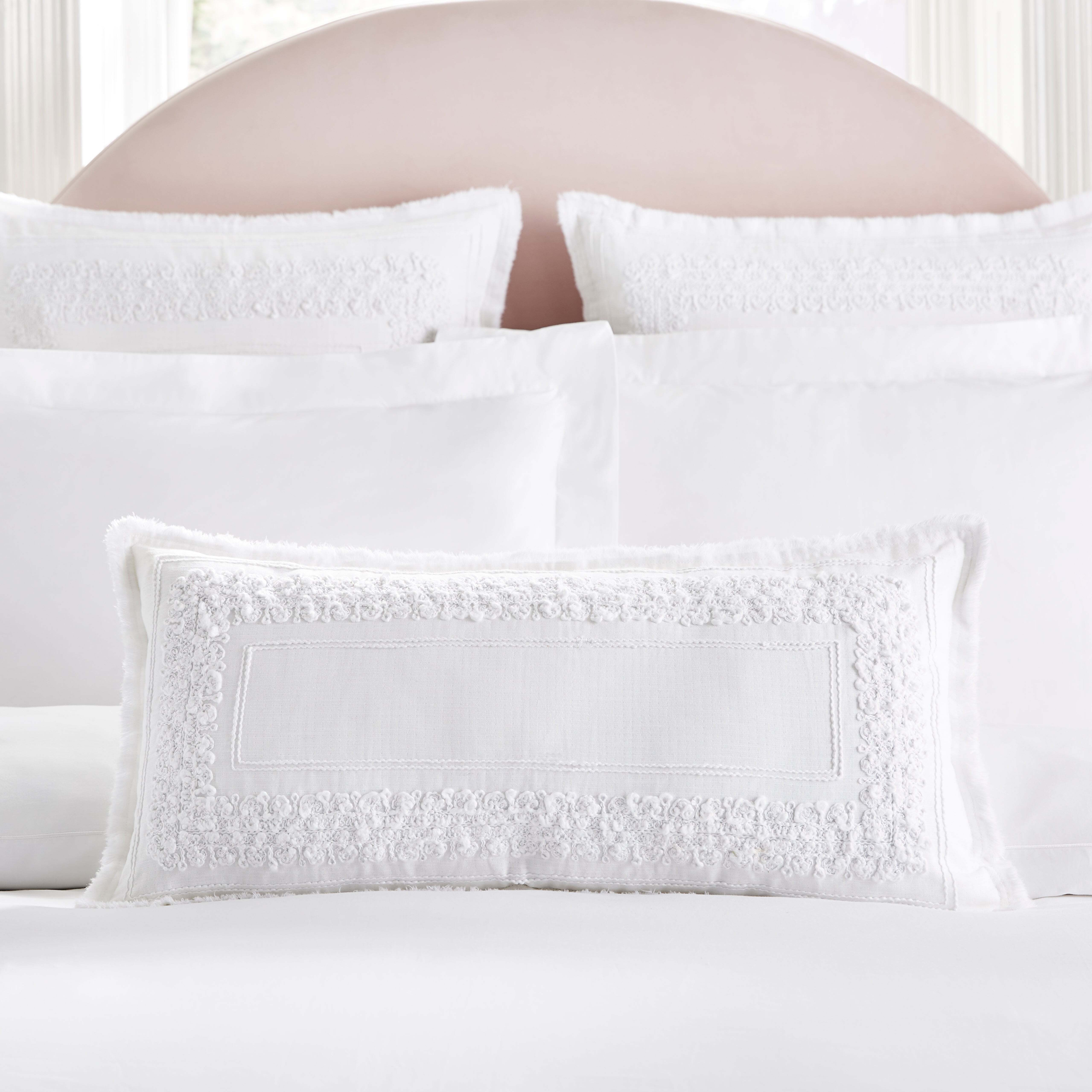 Burley Long Boudoir Cushion White by Dunelm
