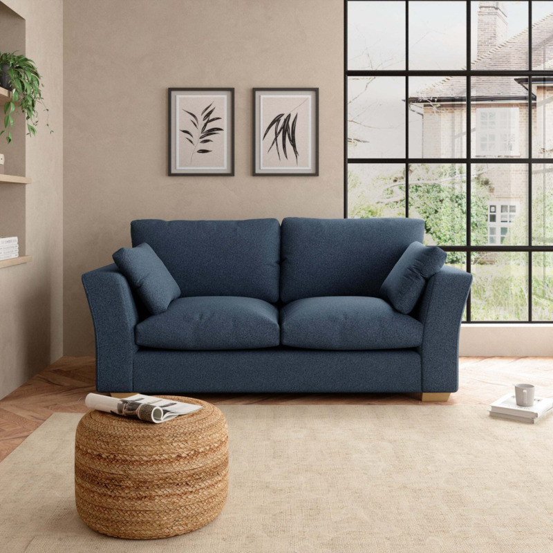 Blakeney 2 Seater Sofa Navy Blue by Dunelm