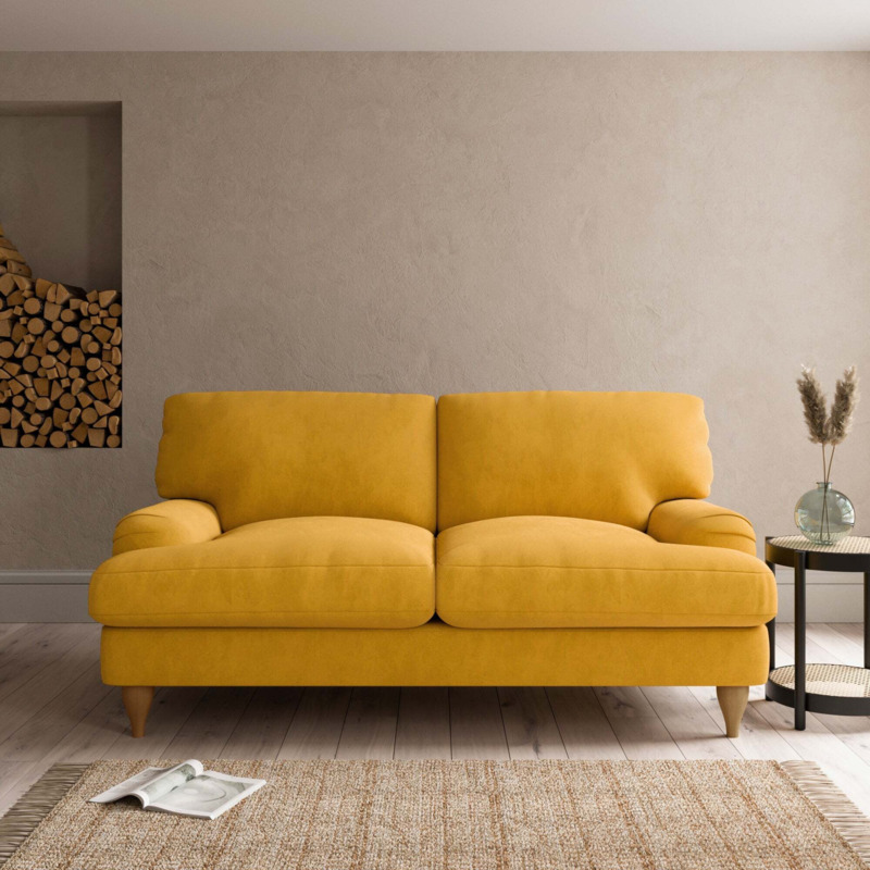 Darwin Sofa Bed Luxury Velvet Old Gold by Dunelm | ufurnish.com