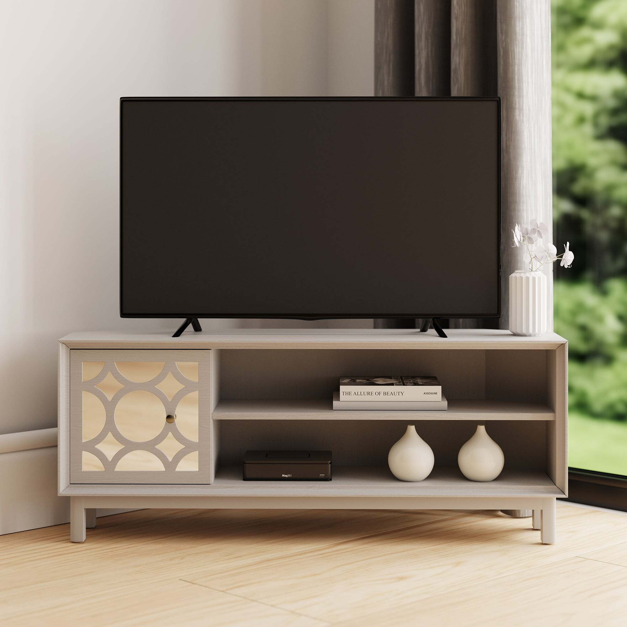 Delphi Grey Corner TV Unit Grey by Dunelm