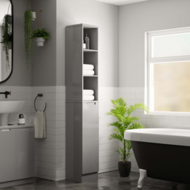 Lopez Grey Bathroom Tall Cabinet Grey
