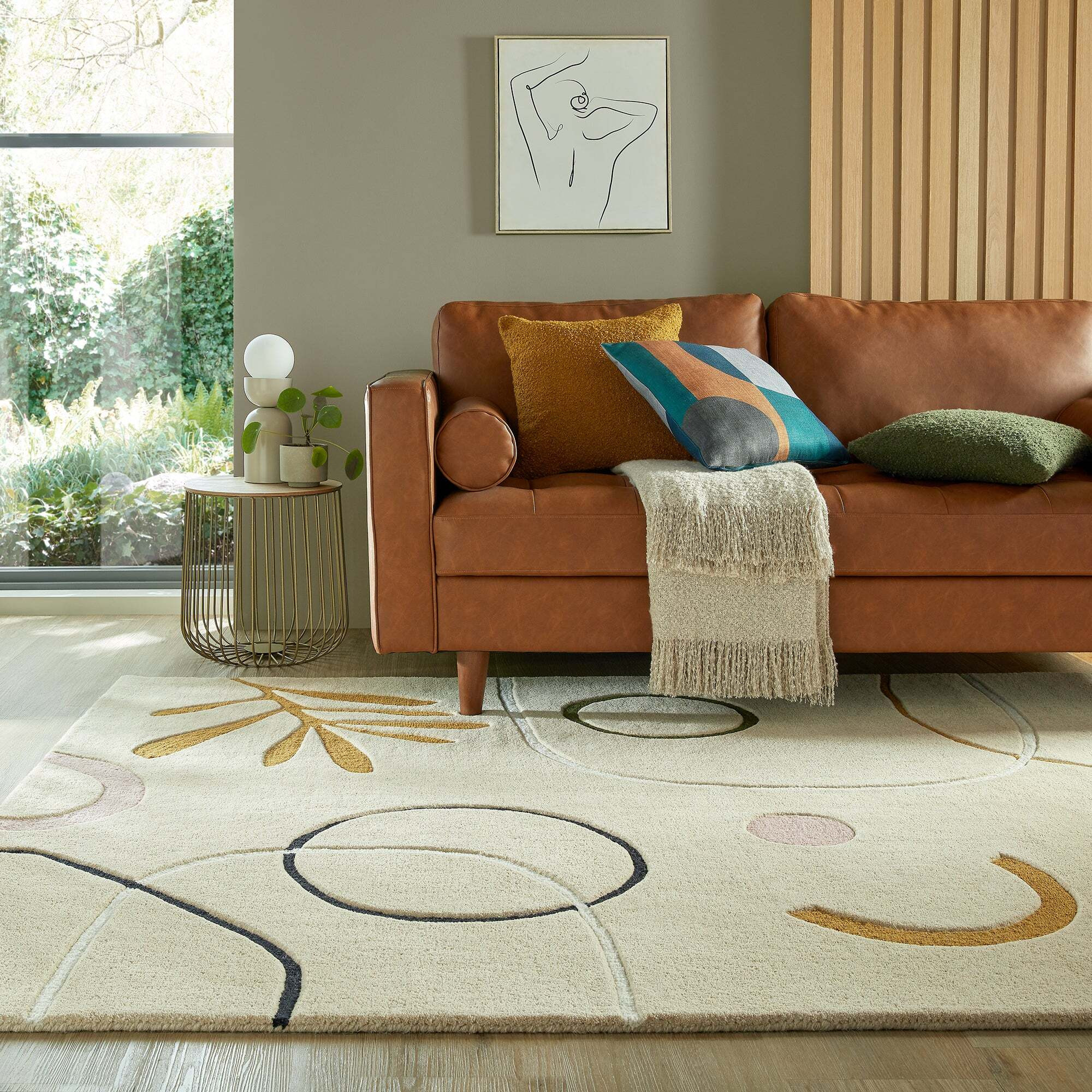 Elements Sigge Wool Rug Natural by Dunelm