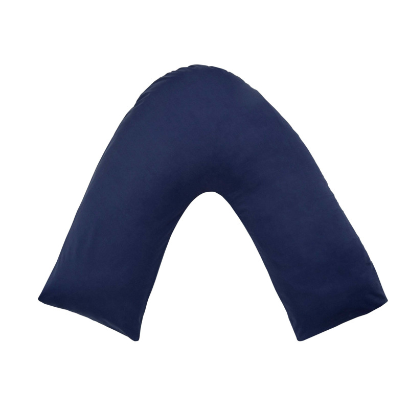 Pure Cotton VShaped Pillowcase Navy by Dunelm