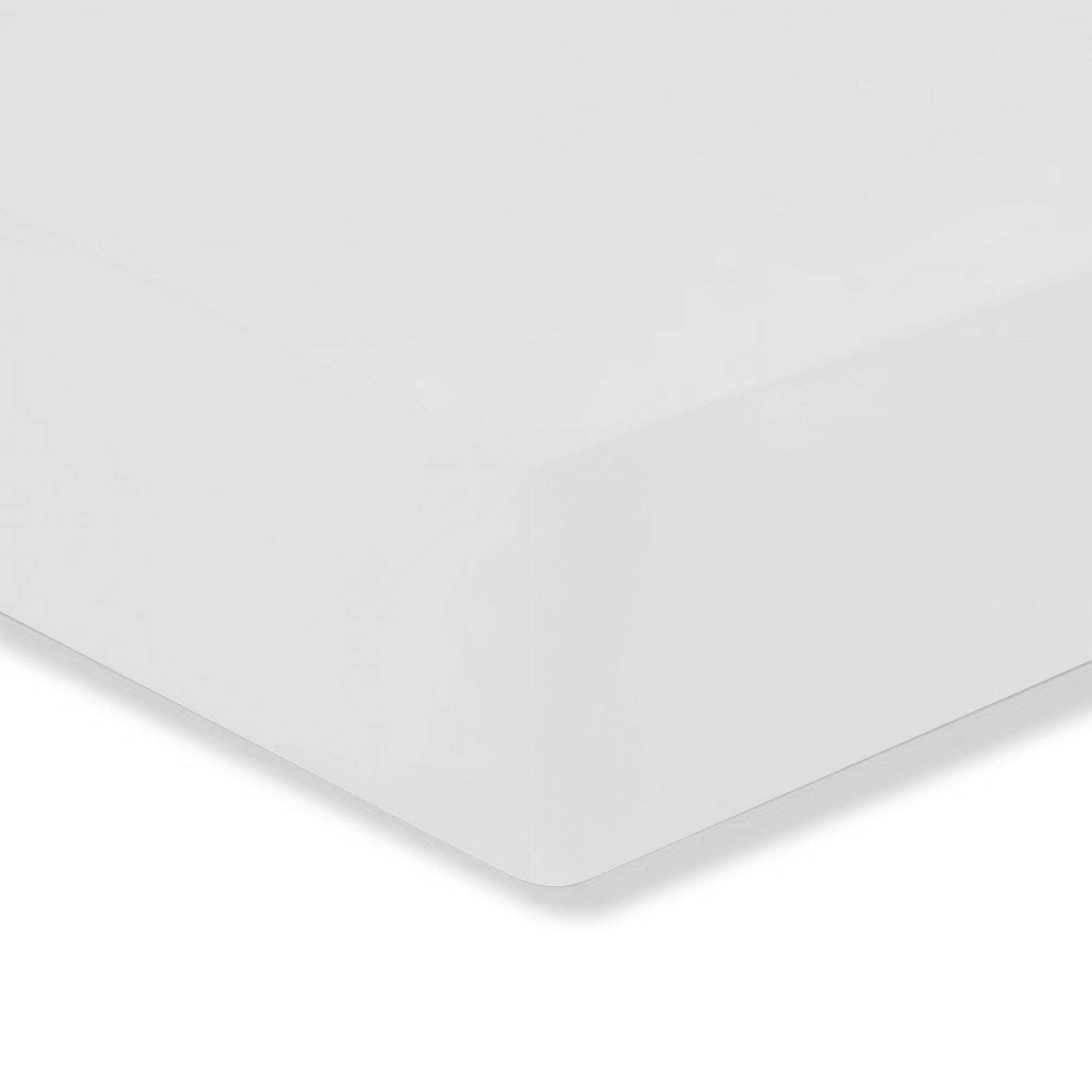Super Soft Microfibre Plain Fitted Sheet White by Dunelm