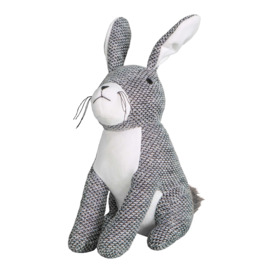 Chunky Knitted Rabbit Grey Doorstop Grey
