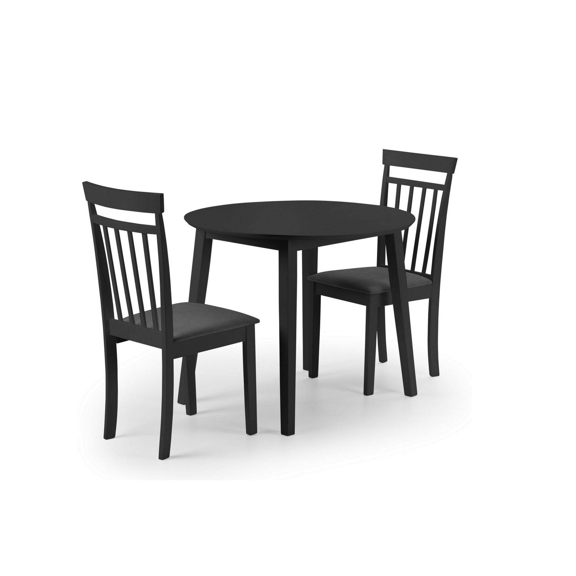 Coast 4 Seater Round Drop Leaf Dining Table Black by Dunelm