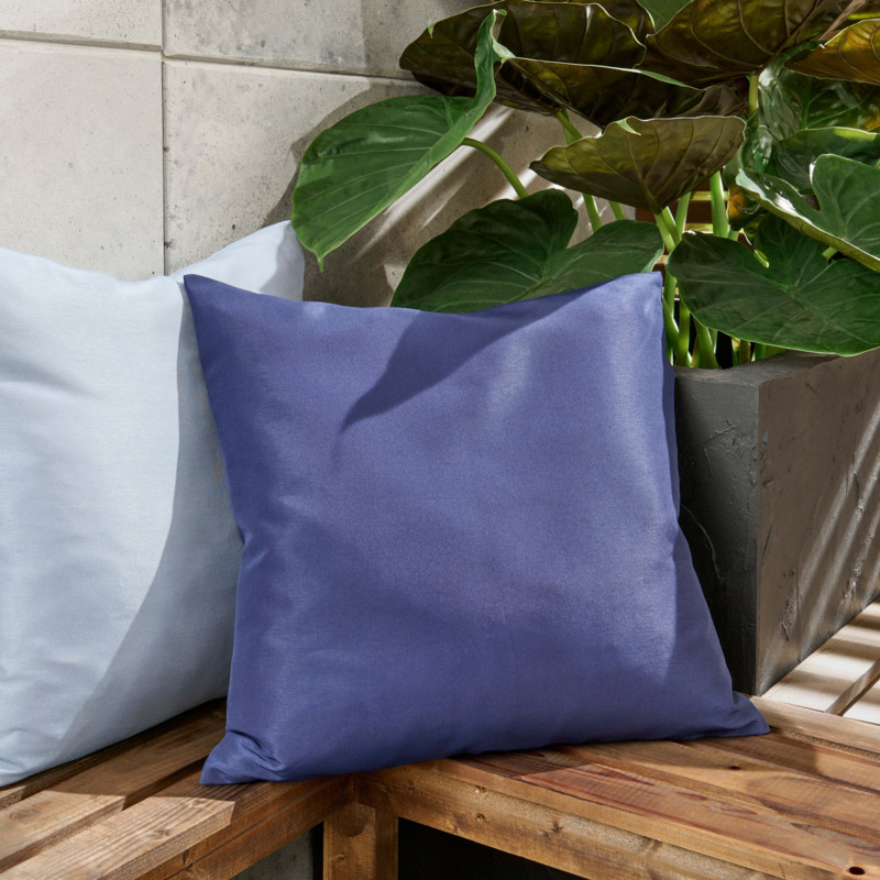 Outdoor Water Resistant Cushion Blue by Dunelm