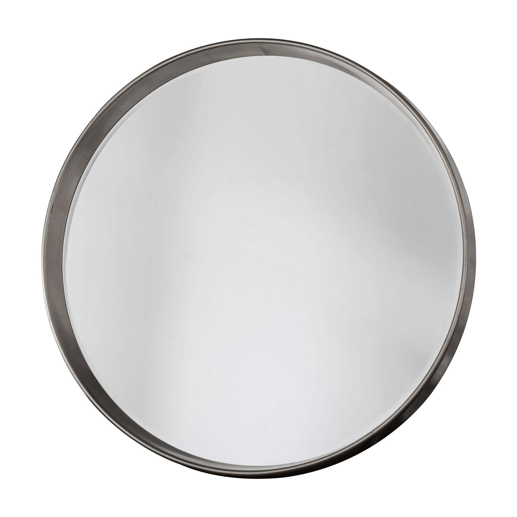 Savona Round Wall Mirror, 95cm Silver by Dunelm