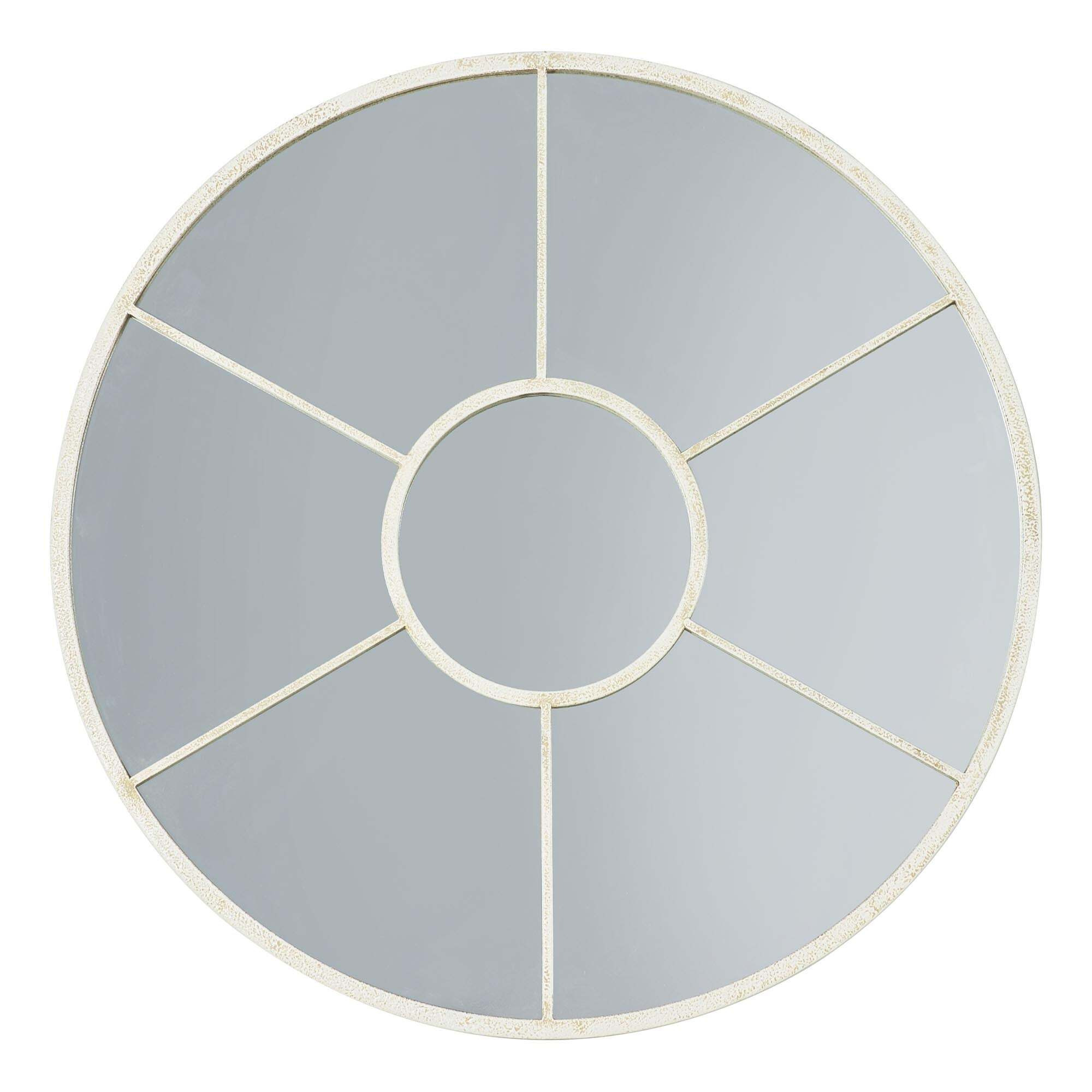 Valrico Round Wall Mirror, 60cm White by Dunelm