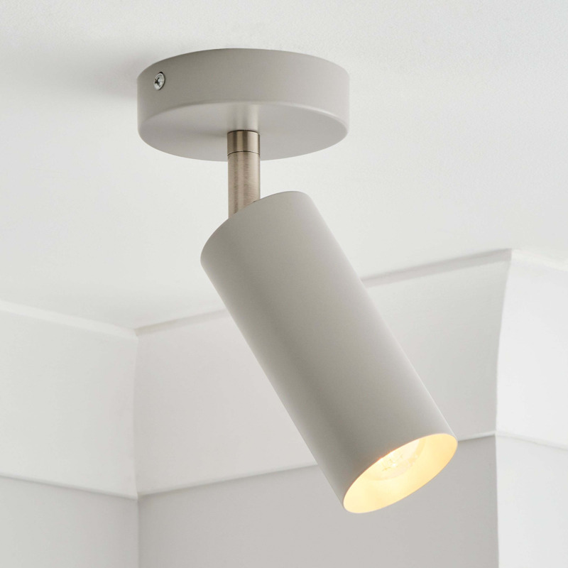 Leila Ceiling and Wall Light Grey by Dunelm