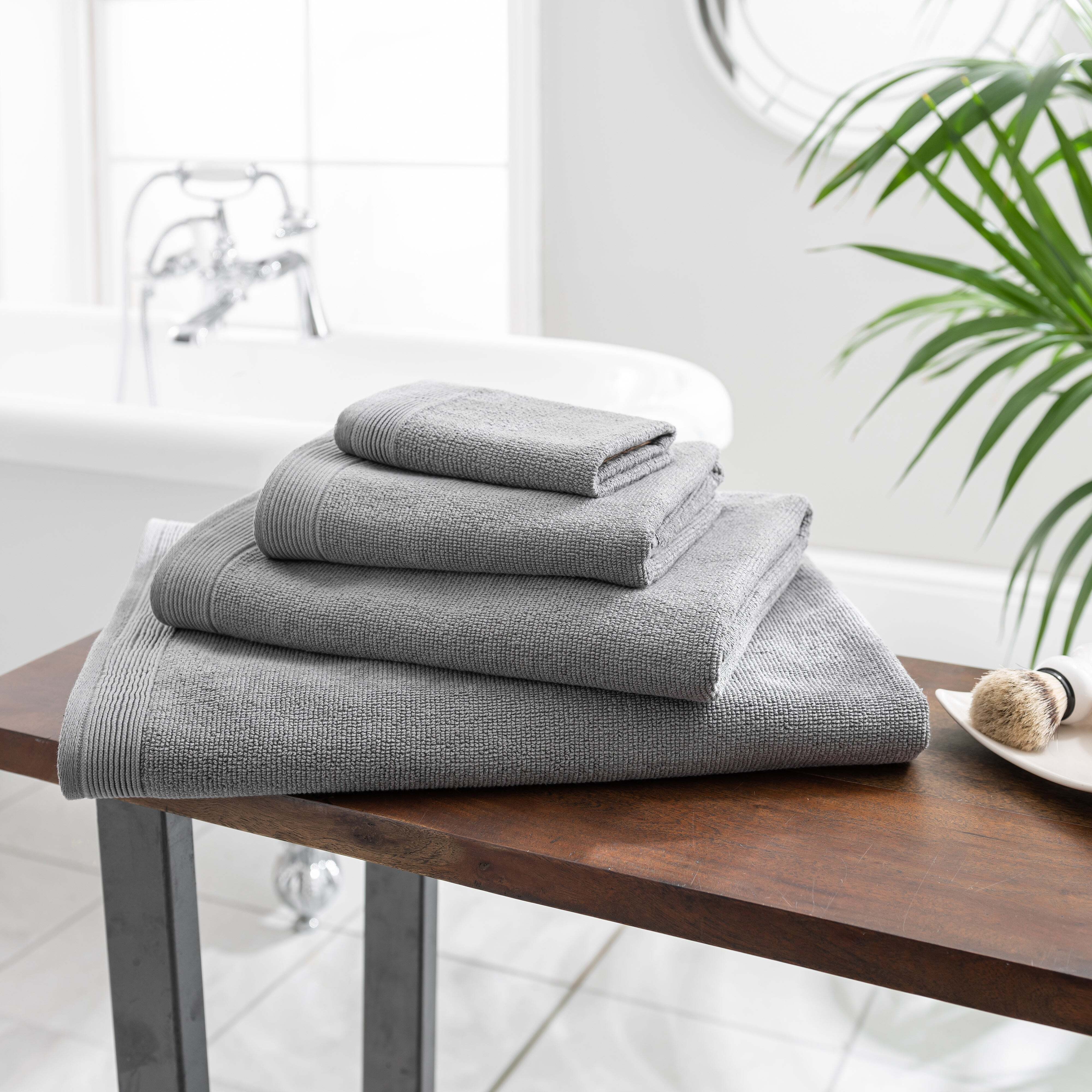 Hotel Luxurious Cotton Towel Grey Grey by Dunelm