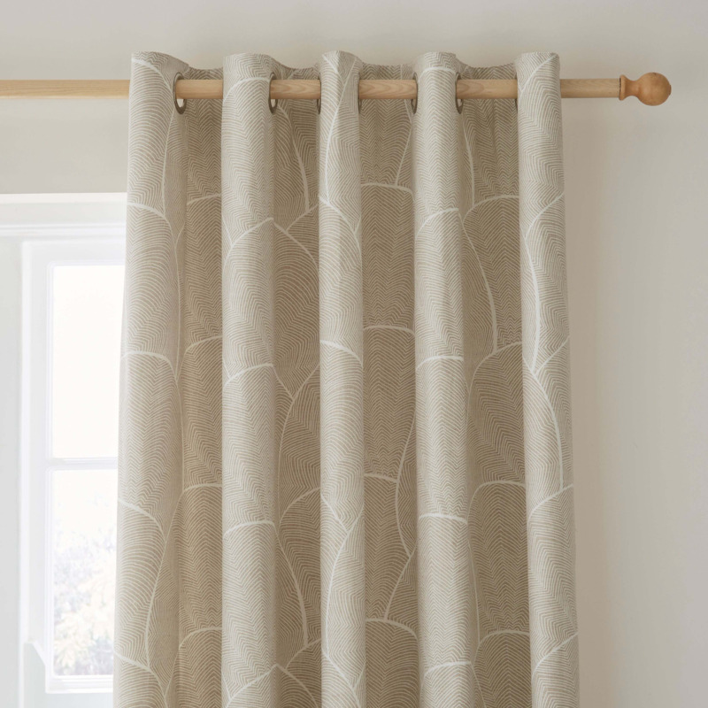 Artisanal Natural Eyelet Curtains Light Brown by Dunelm | ufurnish.com